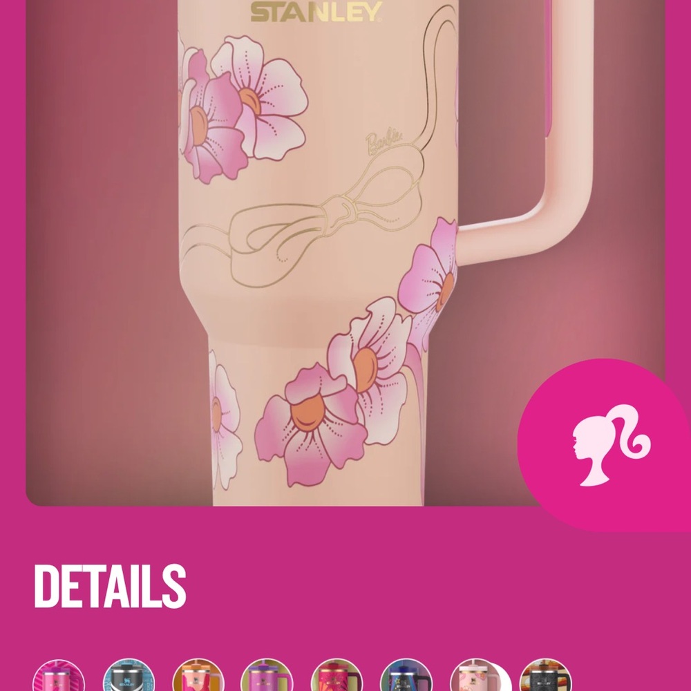 Stanley Pink and Cream Floral Women's Tumbler